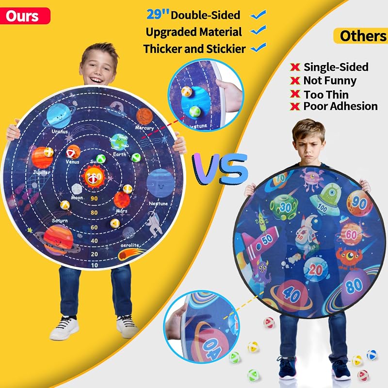 Tablero dardos LED 2en1 29pulg para niños con bolas adhesivas