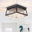 Lámpara techo empotrada cristal 4 luces negro trapezoidal