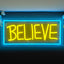 Letrero neón Believe regulable para dormitorio y sala
