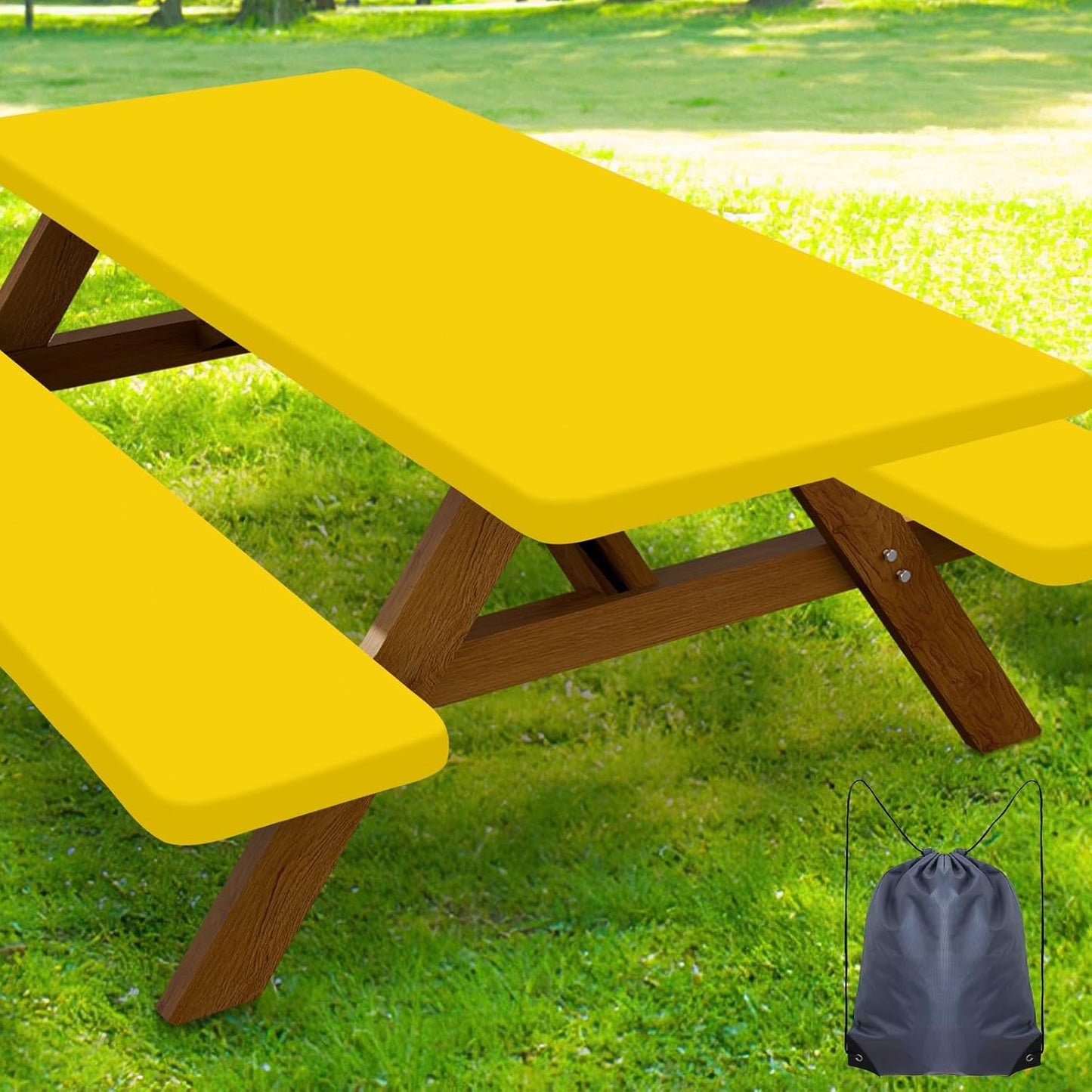 Funda mesa picnic con bancos poliéster elástico 8ft impermeable