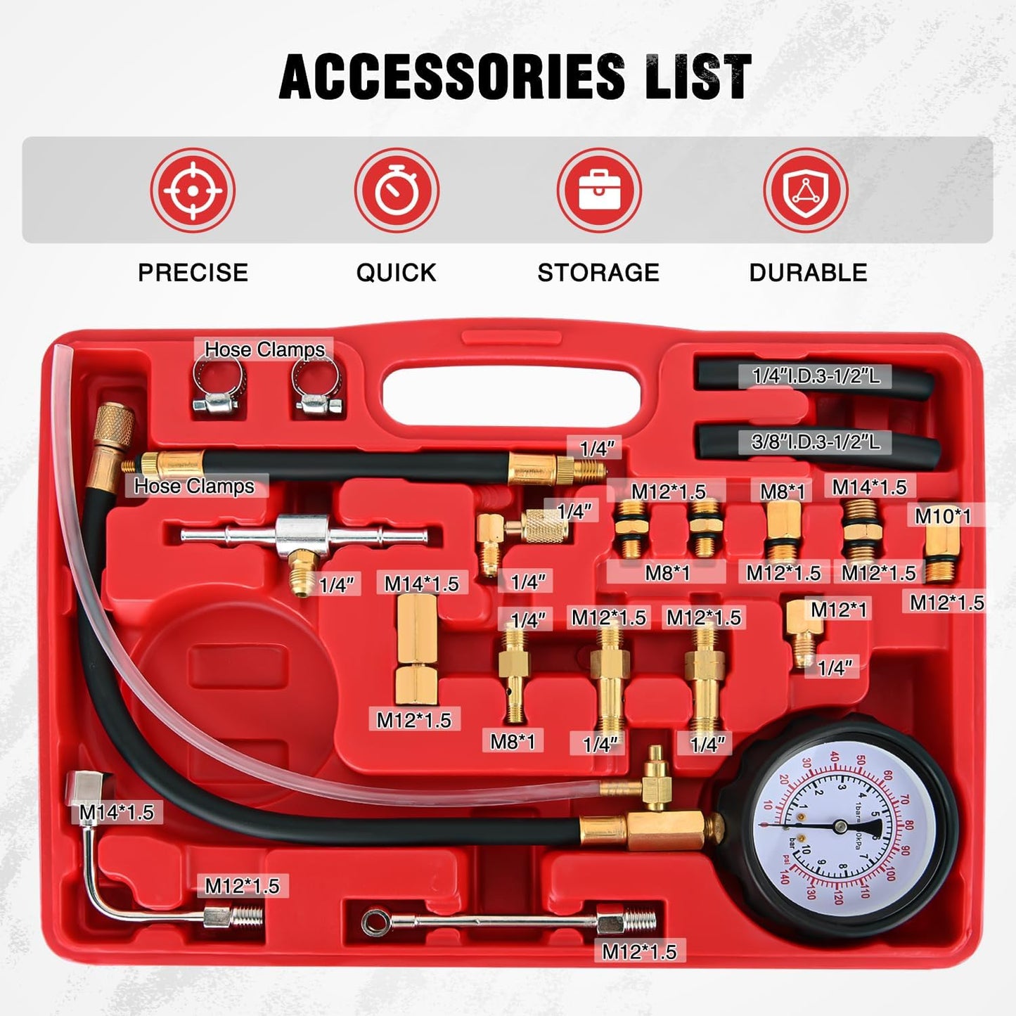 Kit probador presión combustible 0-140PSI