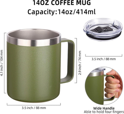 Taza café 14oz acero inox doble pared vacío 2 pzas