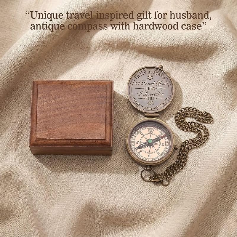 Compas vintage para hombre regalo romántico bautizo 2026