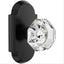 Pomo puerta cristal antiguo negro mate para pasillo