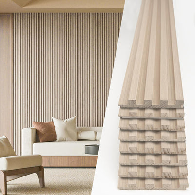 Paneles madera listones 108x5.7pulg pack 8 pzas decoración