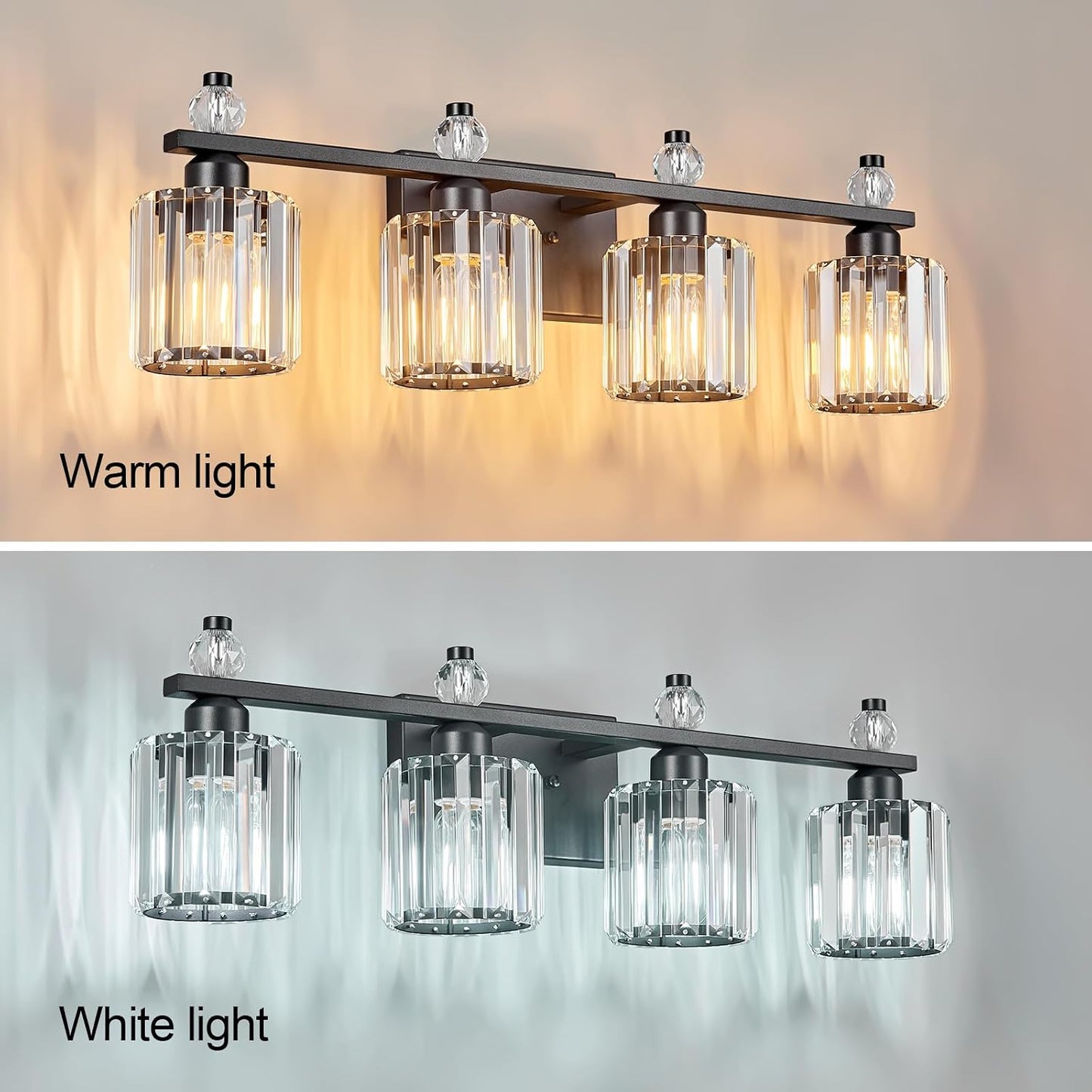 Luces tocador baño 4 pzas color negro arena modernas