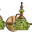 Lámpara vintage 3 luces latón vidrio verde baño