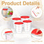 4 Recipientes 4qt Almacenamiento Pan Harina Rojo