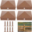 4 Tapas Piramidales Aluminio 4x4 para Postes Madera 3.5x3.5