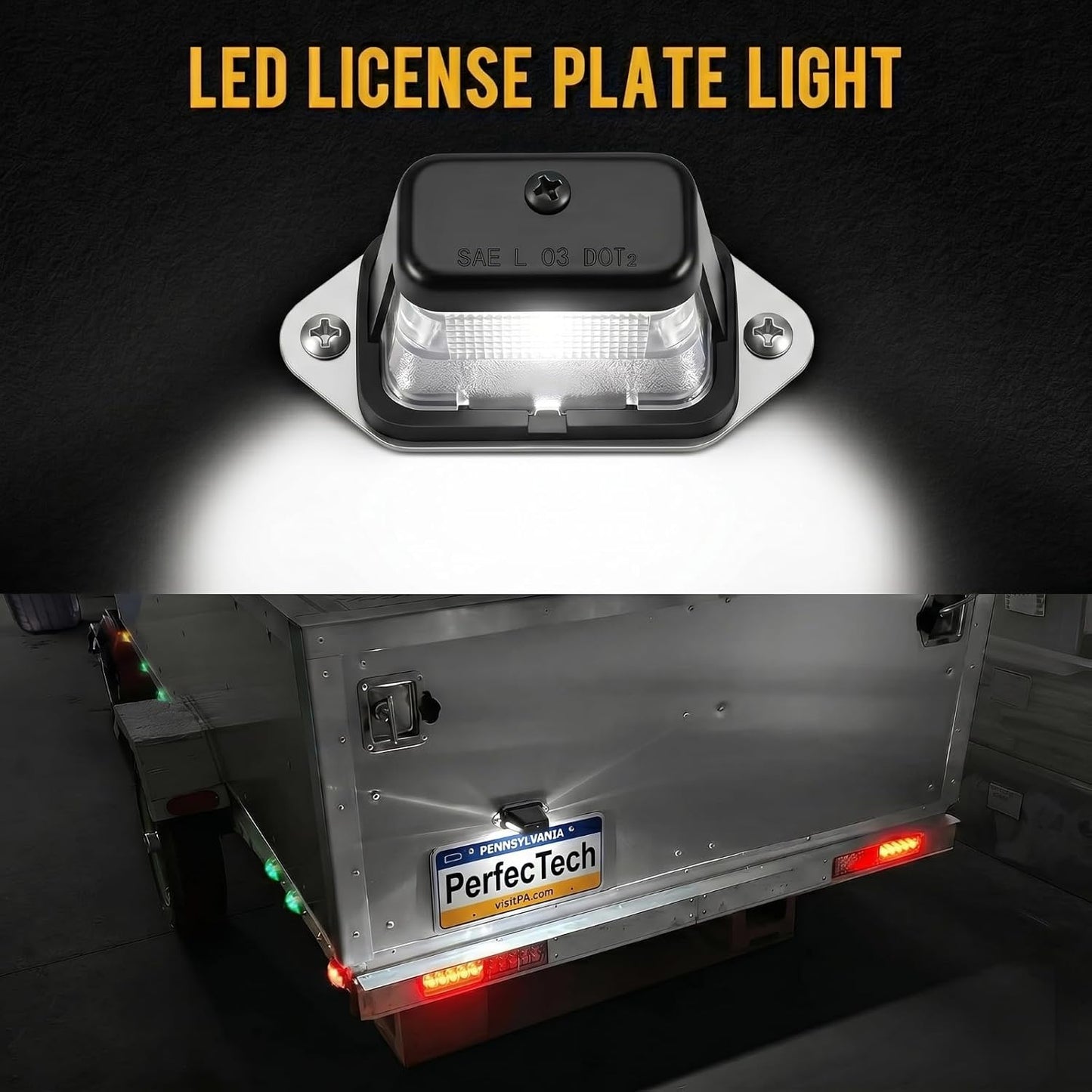 Luz matrícula LED universal 12V/24V impermeable coche remolque