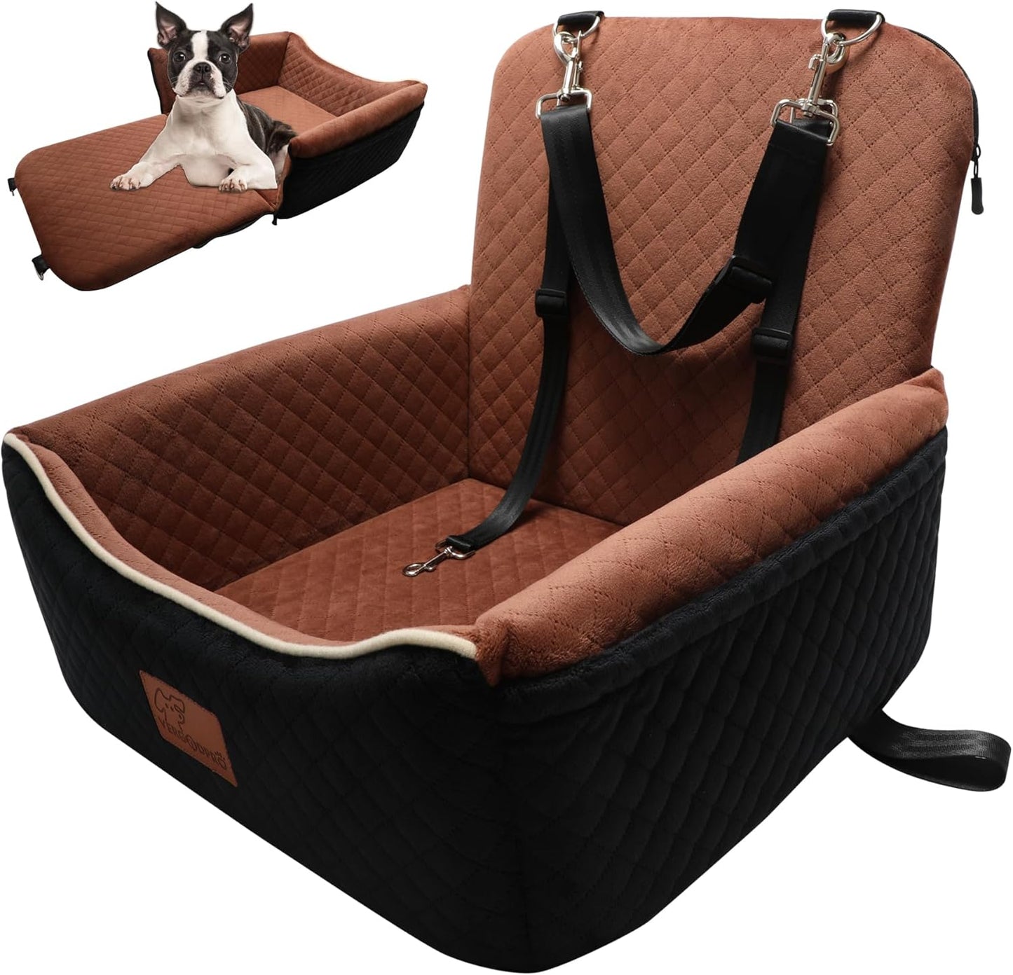 Cama asiento auto perros 2en1 espuma memoria