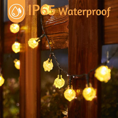 Pack 2 tiras LED solares 120 luces impermeables 72pies para jardín