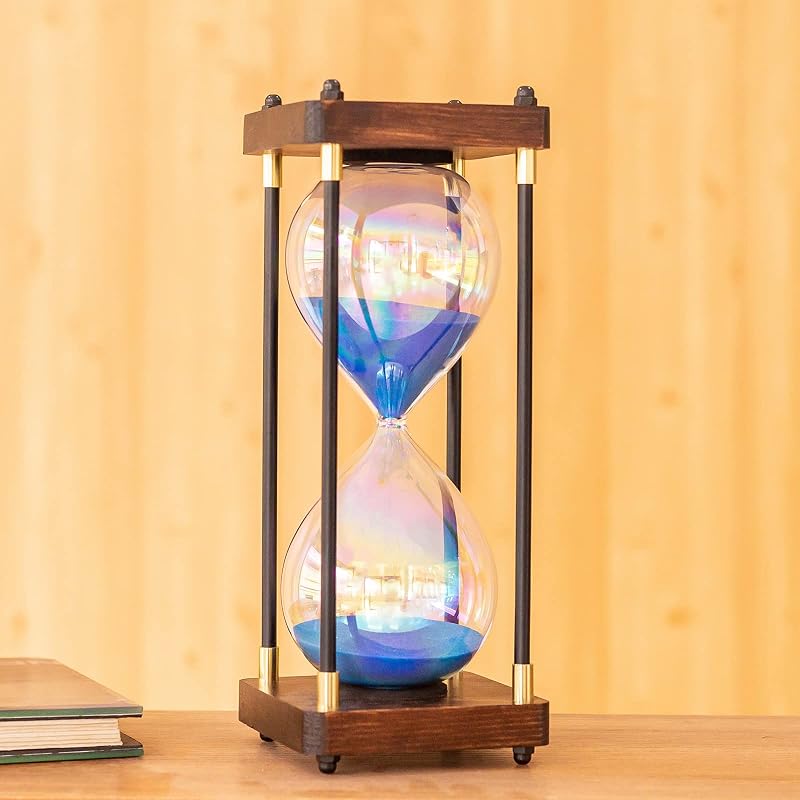 Reloj arena arcoíris 60 min decoración hogar oficina azul