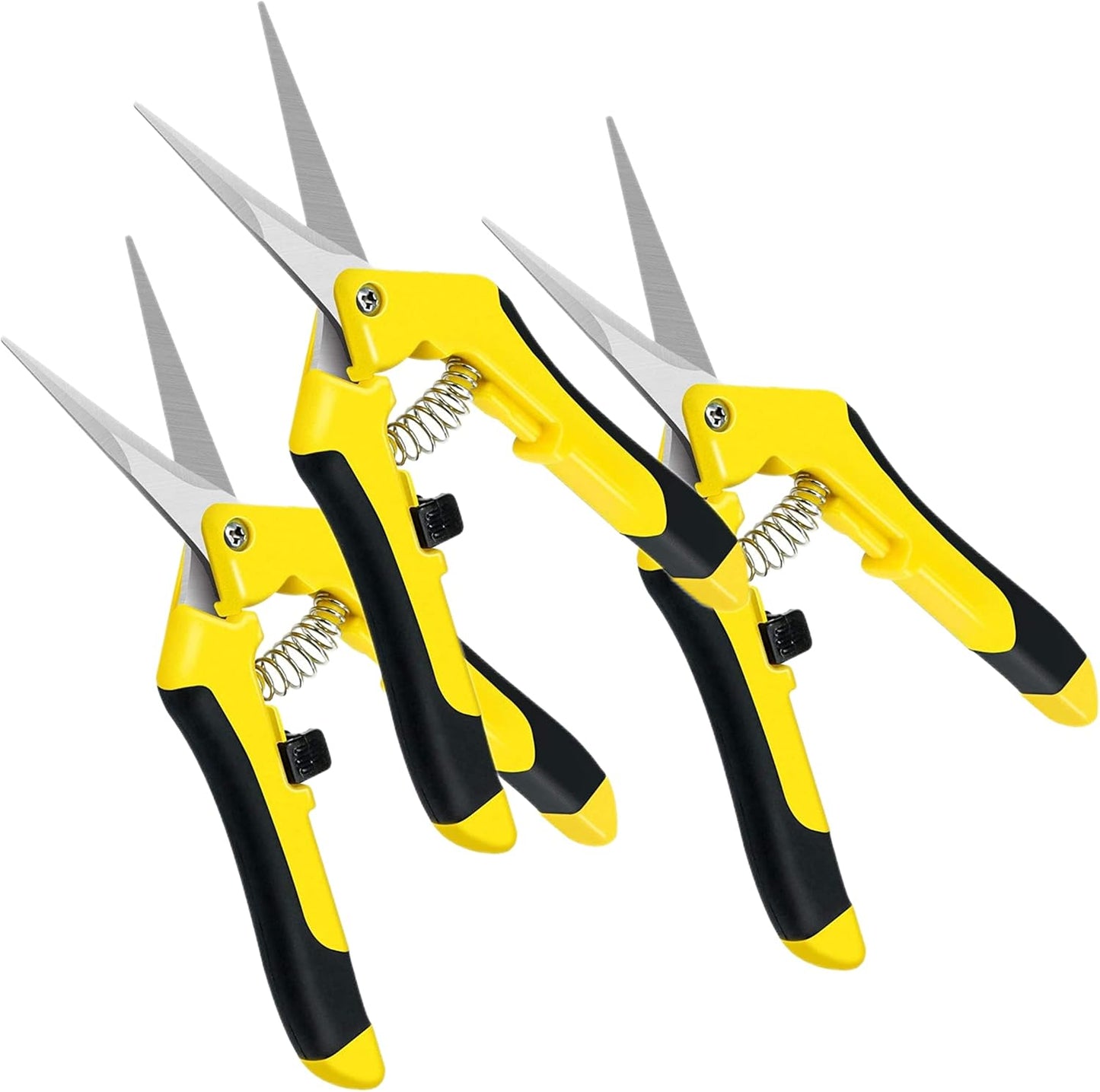 Tijeras jardinería 6.5pulg acero inox afiladas amarillo set 3