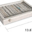 Bandeja organizadora anillos 100 ranuras tapa transparente vitrina aretes