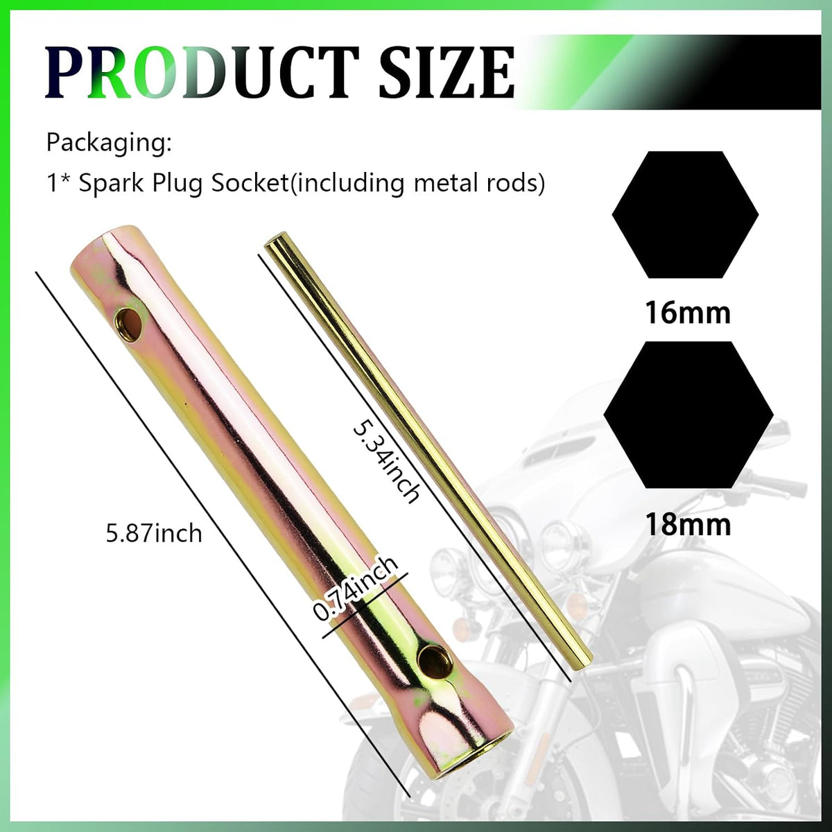Llave bujía doble extremo 5/8 con palanca motocicleta