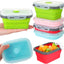 4 Cuencos Silicona 12oz Plegables con Tapas para Viaje