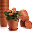 16 Macetas Terracota 4" con Bandeja Drenaje Interior