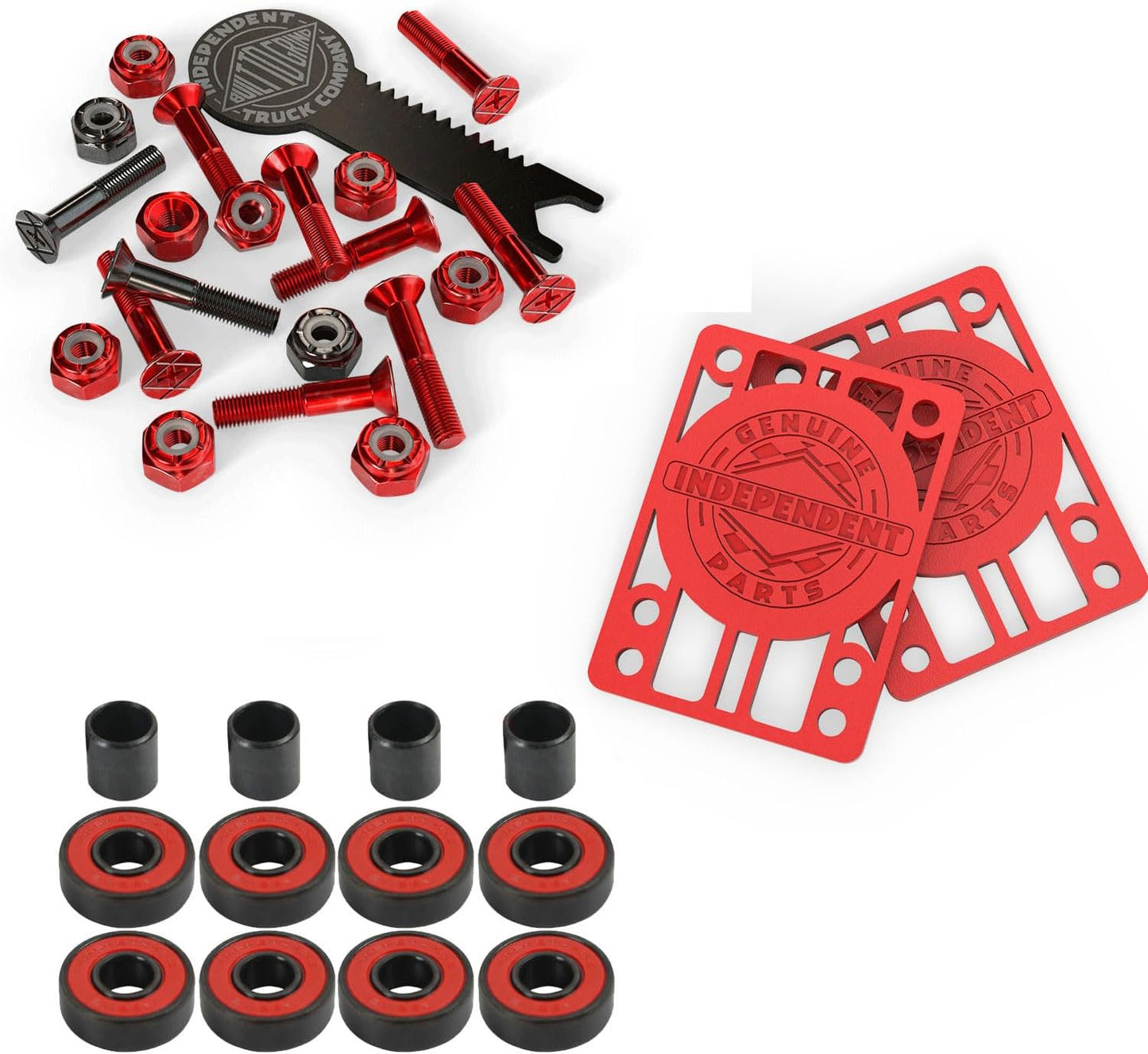 Hardware skateboarding negro/rojo ABEC 5