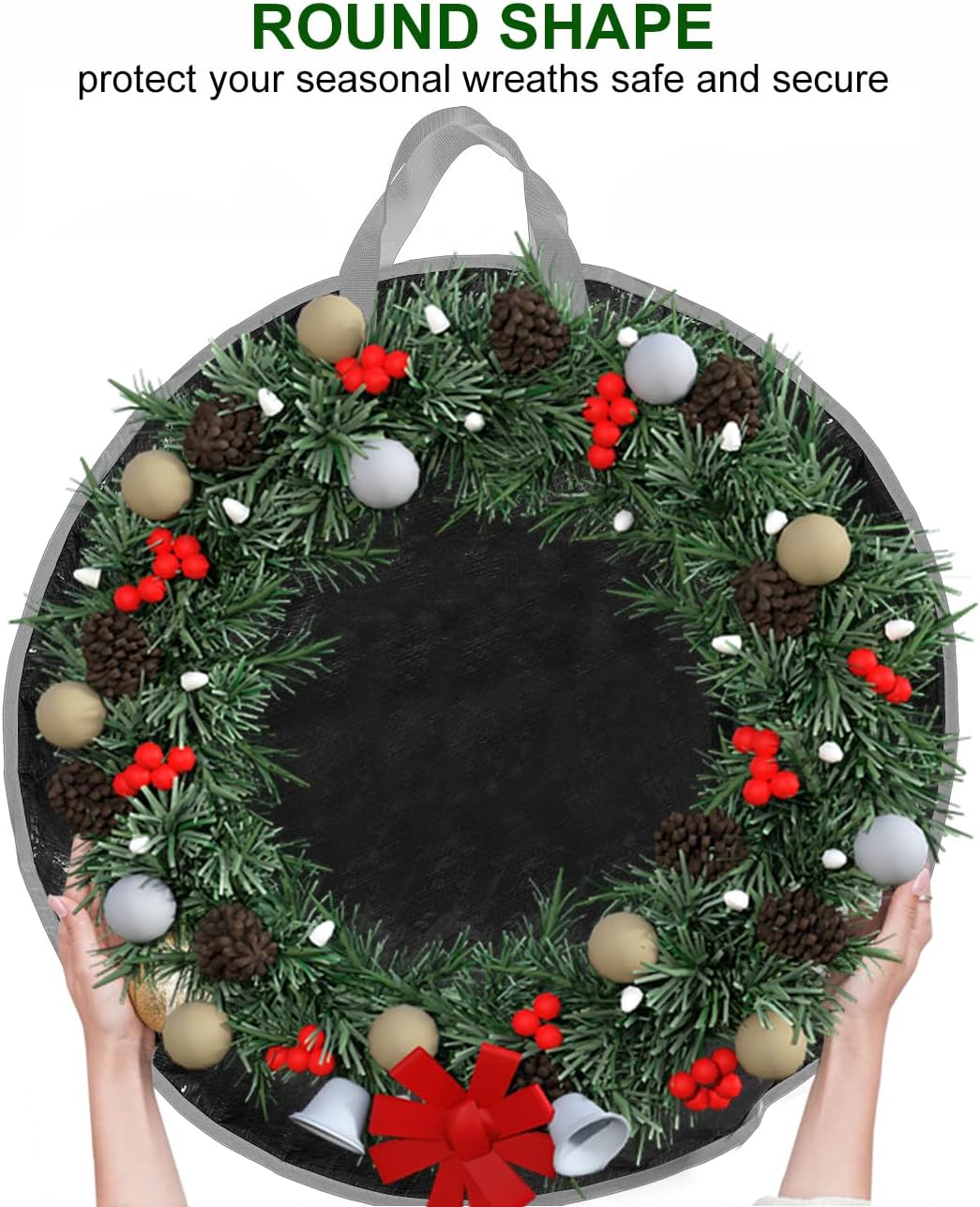 Bolsa almacenamiento Navidad 24" resistente asas ranura