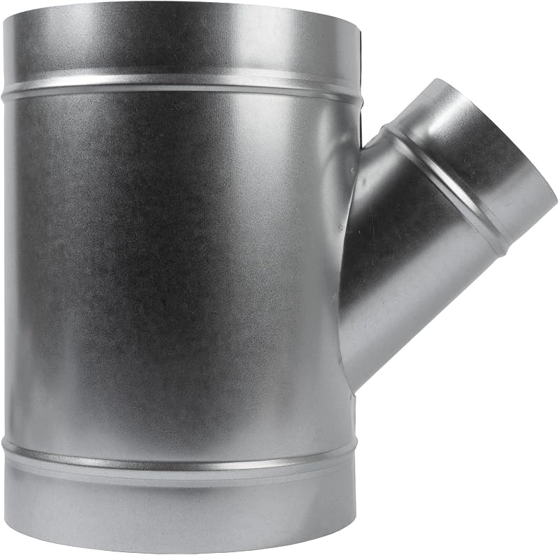 Divisor conductos Y 8" a 4" acero galvanizado 45grados