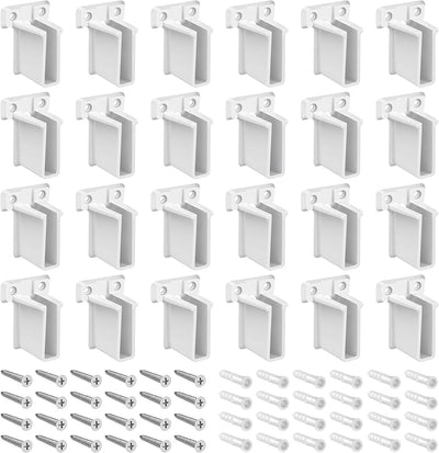 24 Soportes Plástico Blanco para Estantes Armario Pared