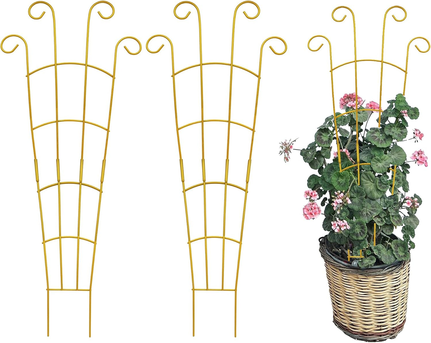 Enrejado interior para plantas trepadoras 30pulg set 3 dorado