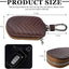 Funda cuero llavero inteligente con cremallera metal unisex marrón