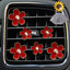 6 Pzas Clips Rojos Margarita para Salida Aire Coche con Gancho