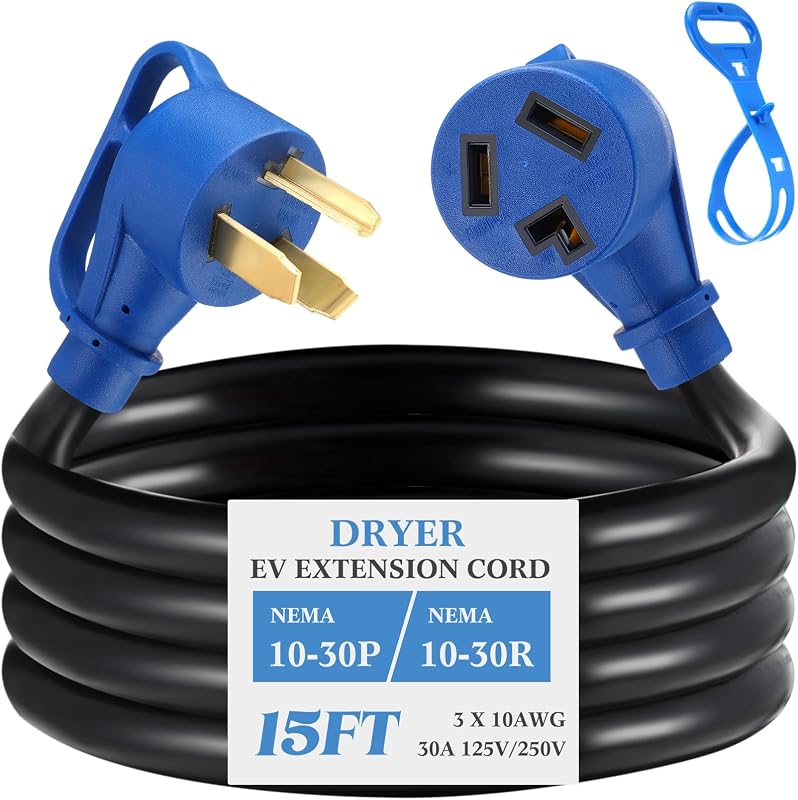 Cable extensión secadora EV 15 ft 30A NEMA 10-30P