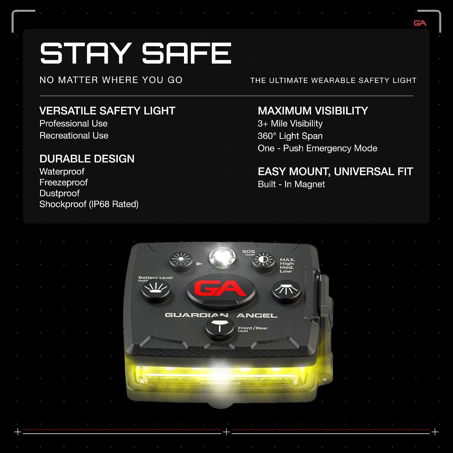 Luces LED recargables para caminar con perro y ciclismo