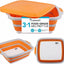 Tabla cortar plegable con fregadero colador y cesta 8L