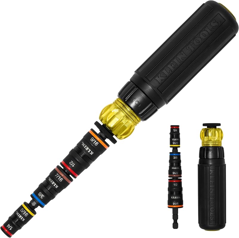Destornillador impacto 7en1 con dados SAE 1/4 a 9/16