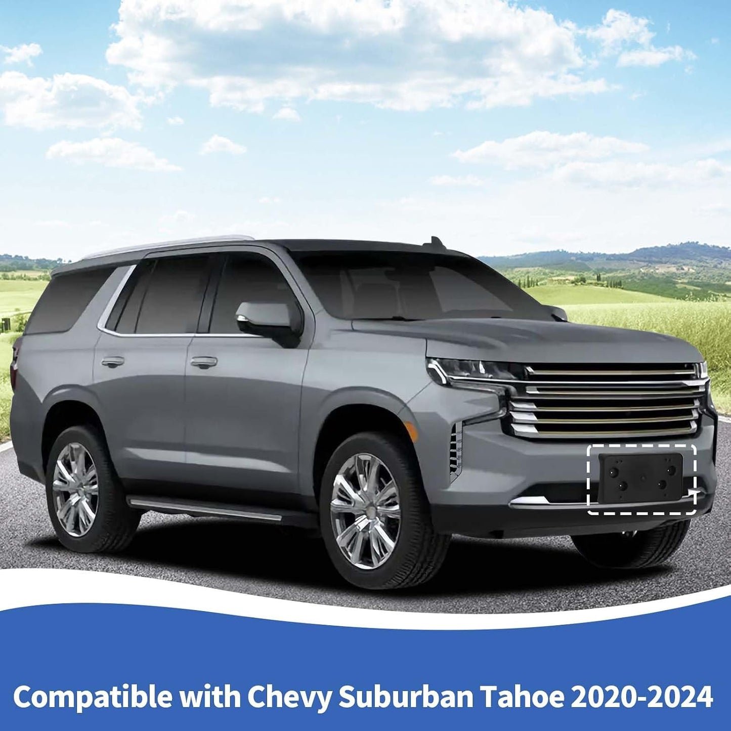 Marco soporte matrícula frontal Chevy Suburban 2020-24