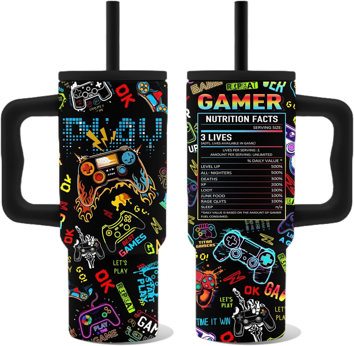 Vaso set acero inox 24oz con asa y popote