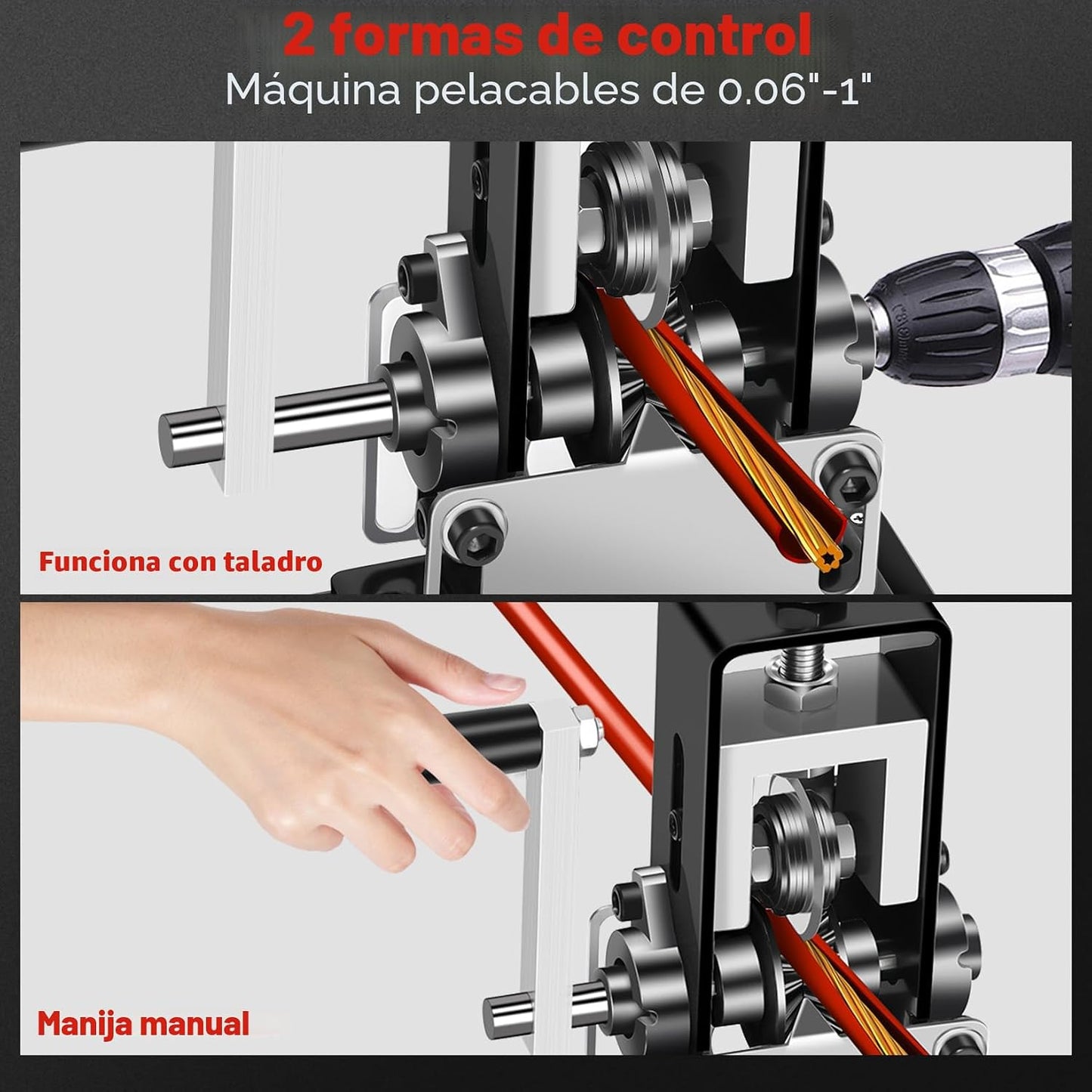 Máquina peladora alambre 0.06-1'' con cuchillas repuesto