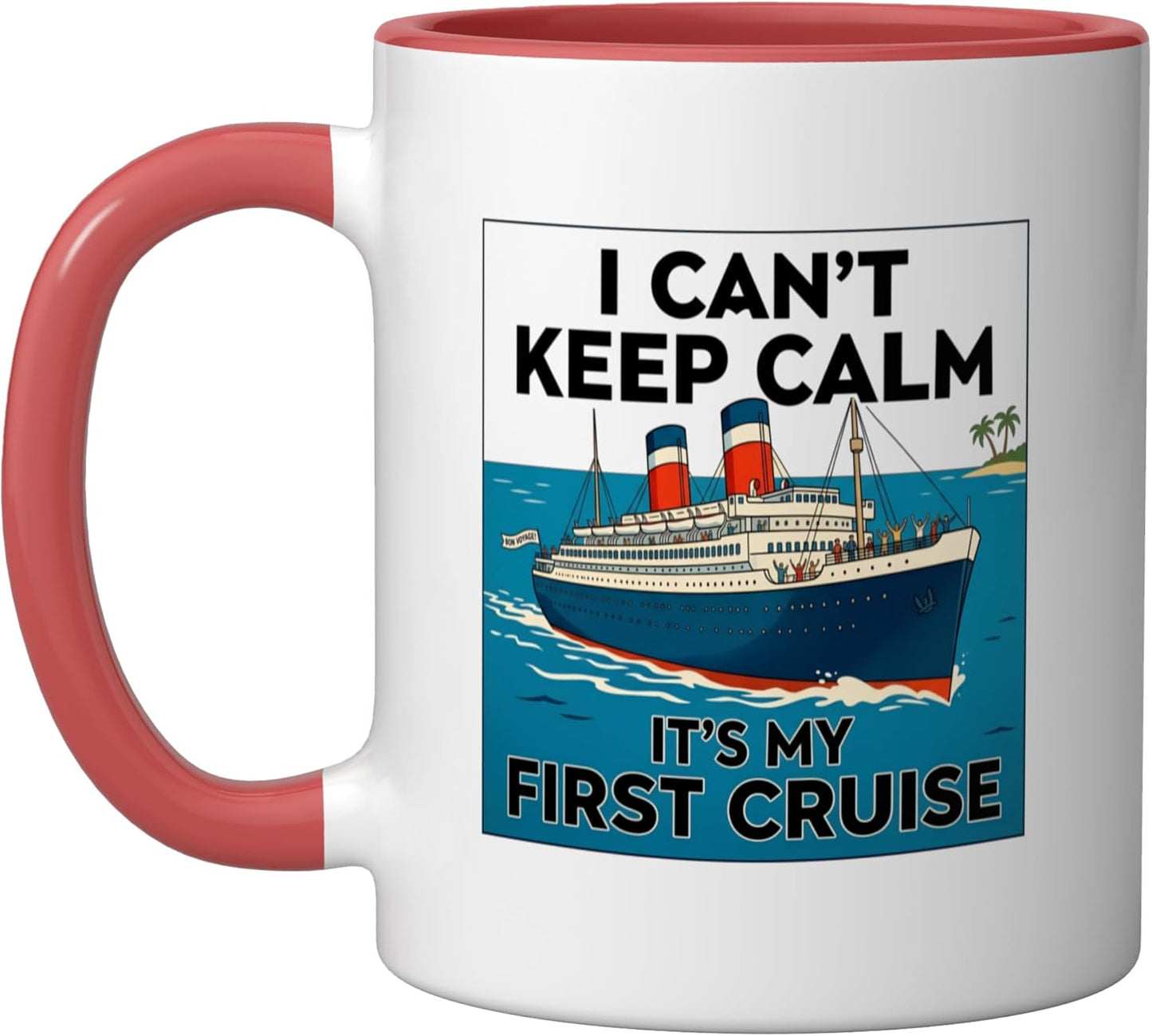 Taza Cerámica Primer Crucero Rojo/Blanco
