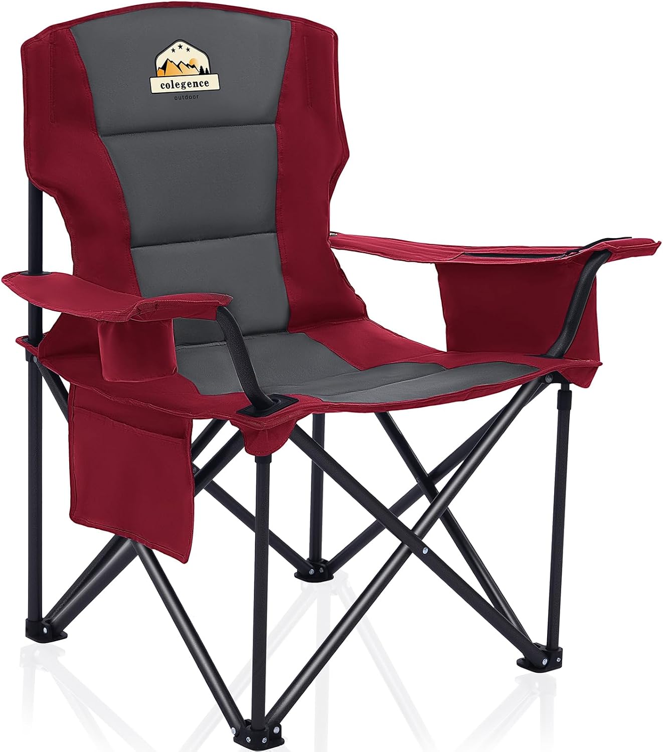 Sillas campamento plegables 450lb cojín acolchado color rojo