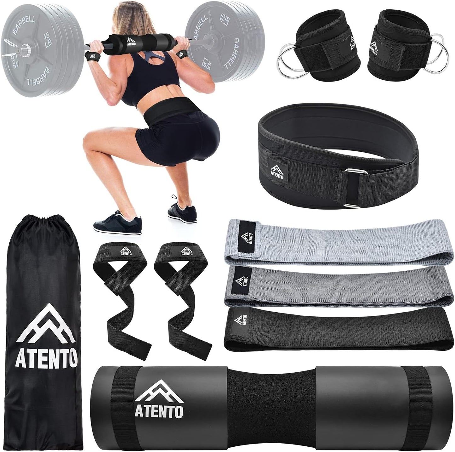 Set 10 Almohadillas Barra Cinturón Levantamiento Pesas
