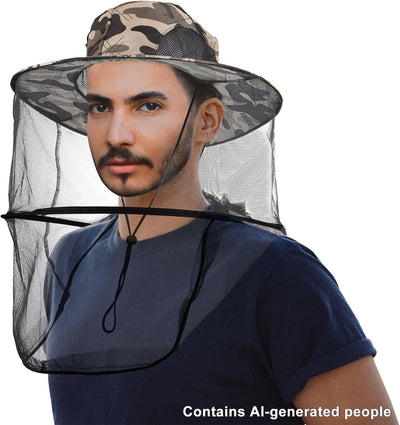 Sombrero red mosquito malla extraíble para pesca