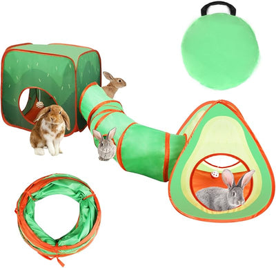 Túnel conejo cubo plegable tienda campaña con pelota aguacate
