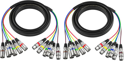 Cable Serpiente XLR 6 Canales 3pies 2 Pack