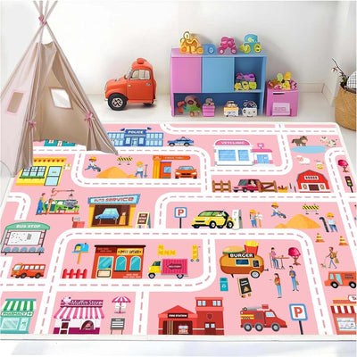 Alfombra set niños antiderrap 31x47" coche pelo bajo