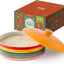 Calentador tortillas cerámica con tapa soporte arcoíris 10pulg