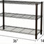 Estantería metal ajustable 36x14x32" 3 niveles negro