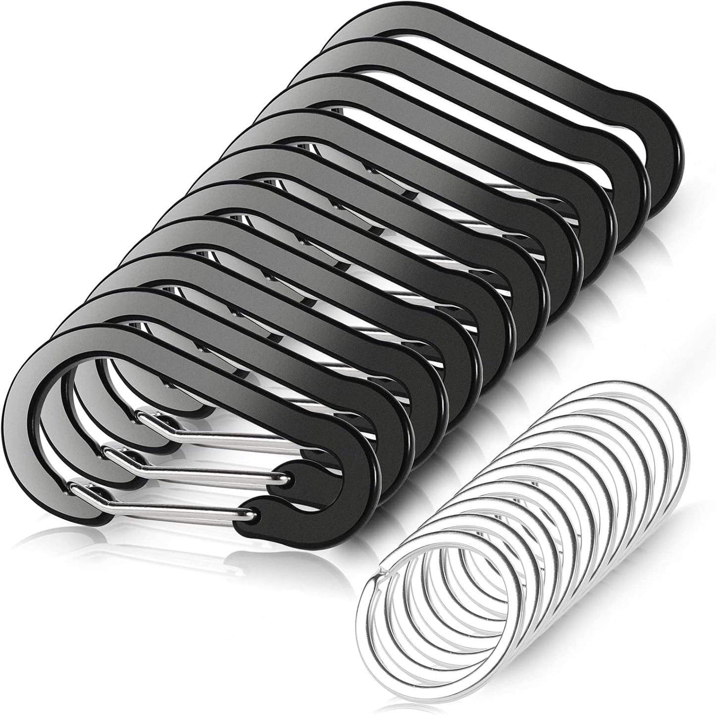 10 Pzas Mosquetones Aluminio Forma D Llaveros Exteriores