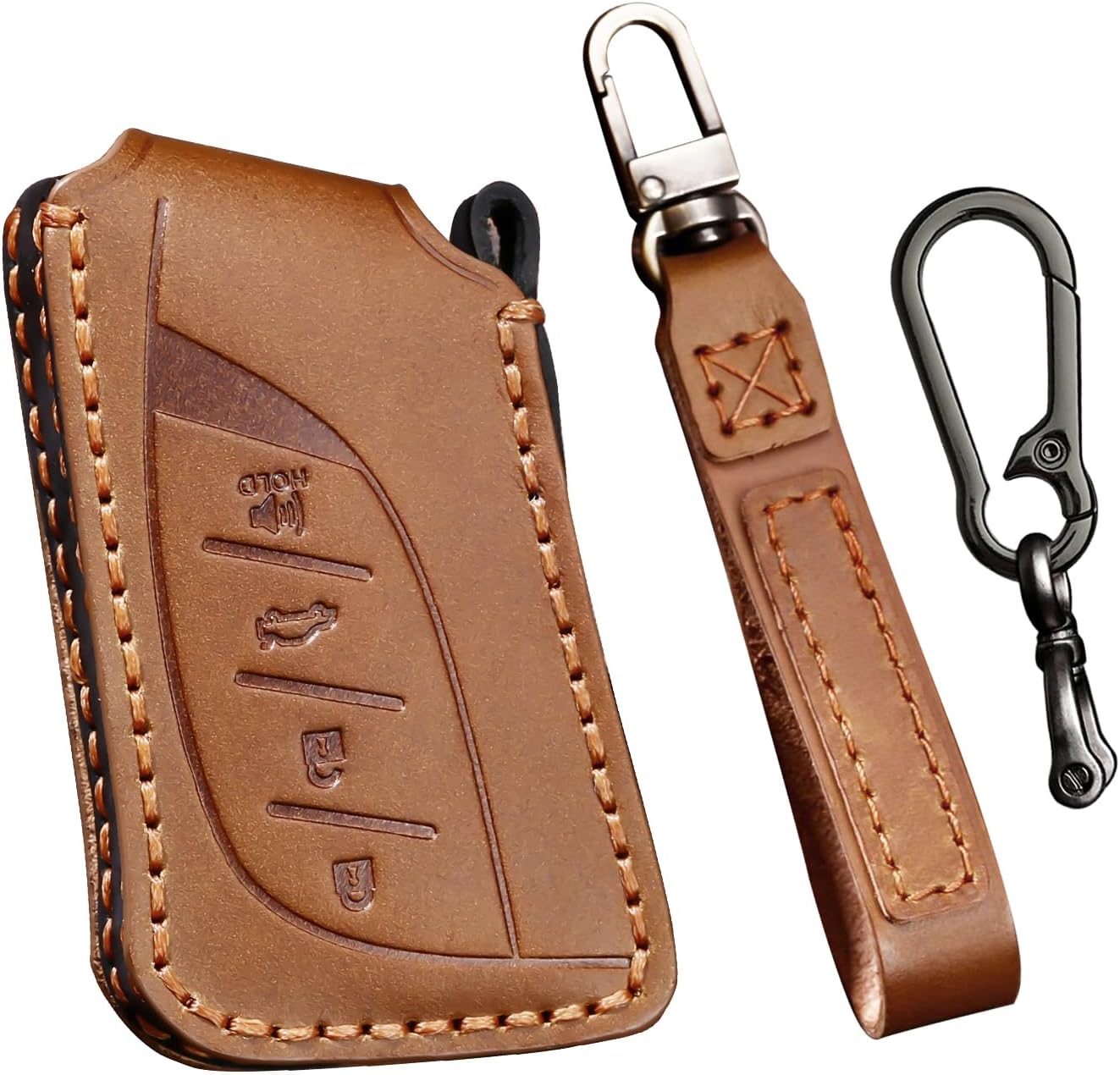 Funda llavero cuero comp Lexus ES LS LC RX NX 2018-25 Marrón