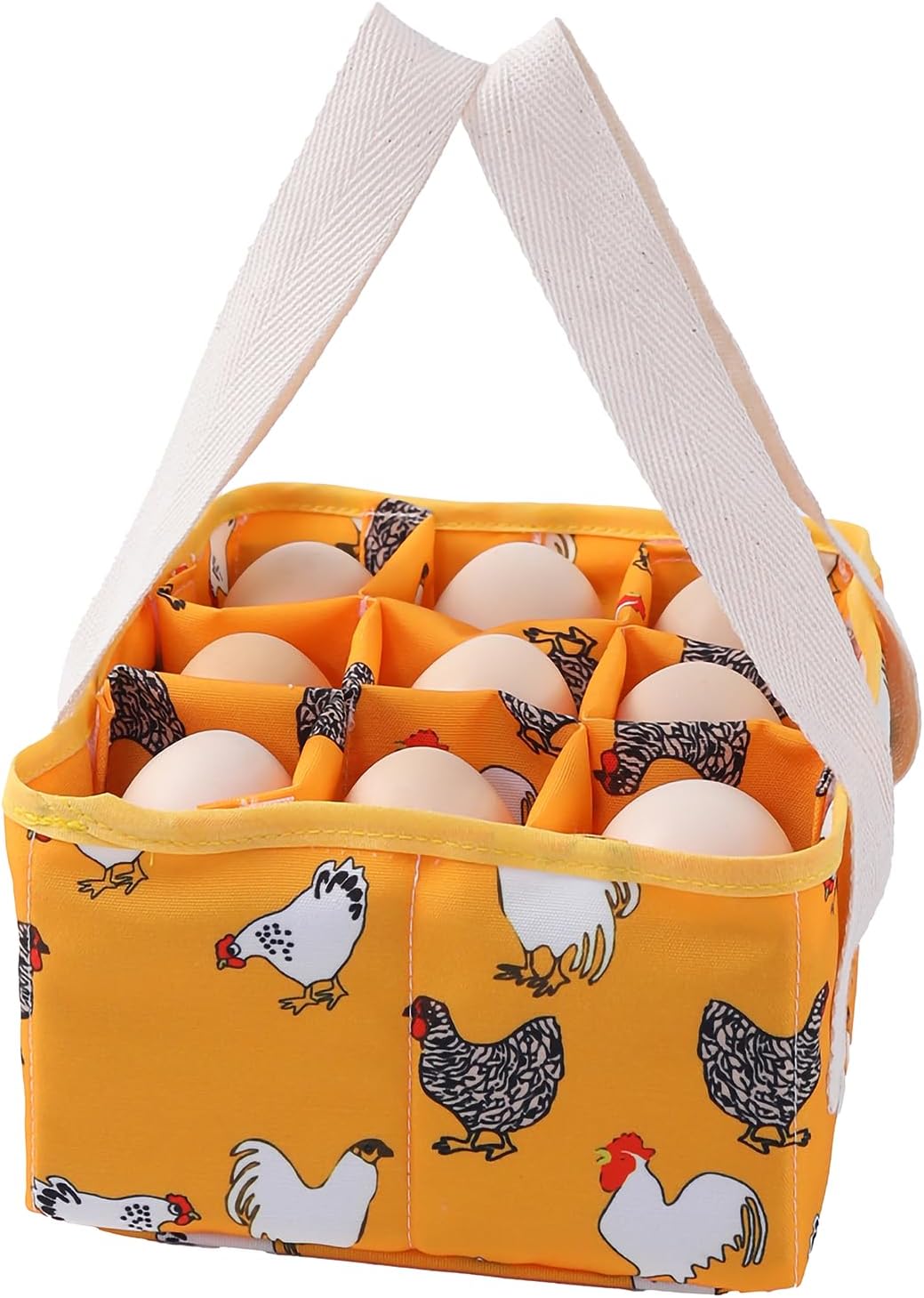 Cesta recolección huevos niños 9 bolsas acolchadas seguro