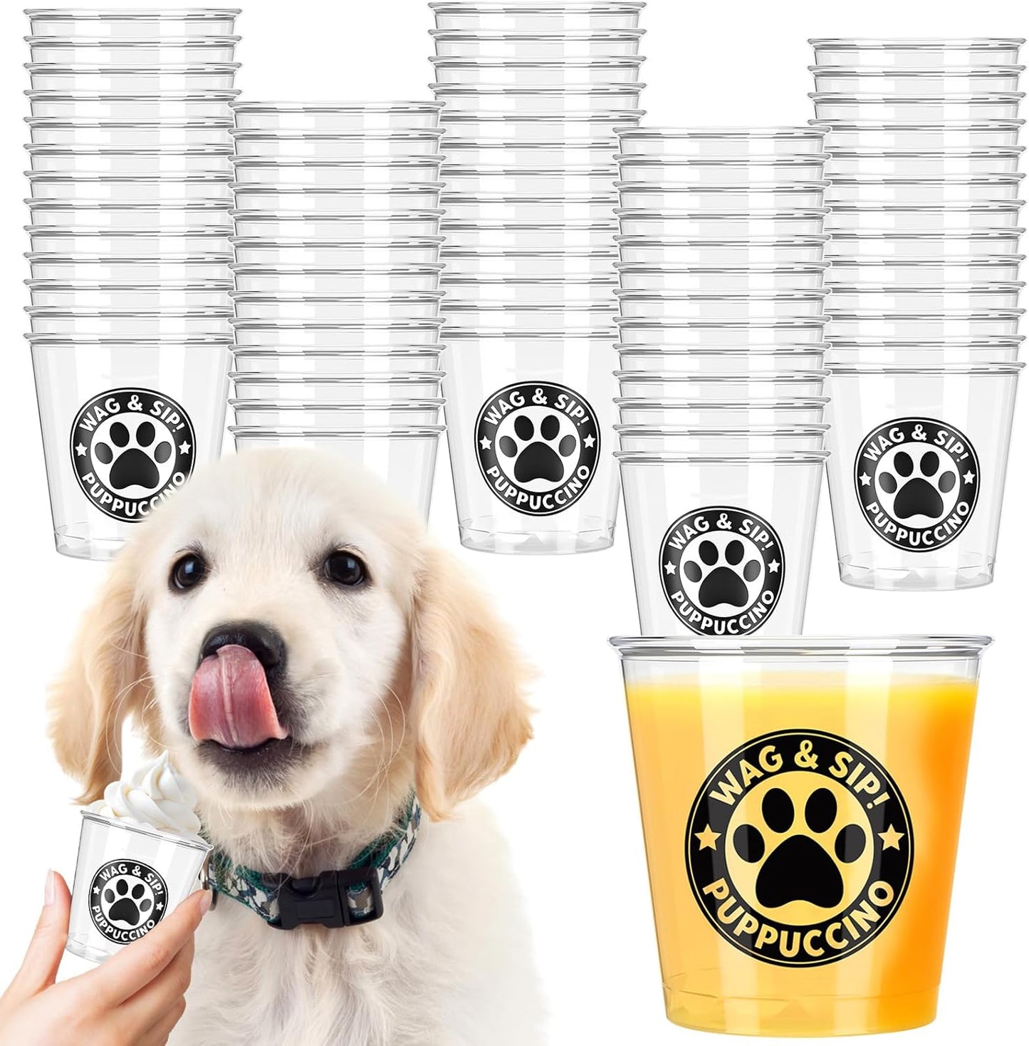 50 Tazas Plástico 3oz para Perros Mini Capuchino