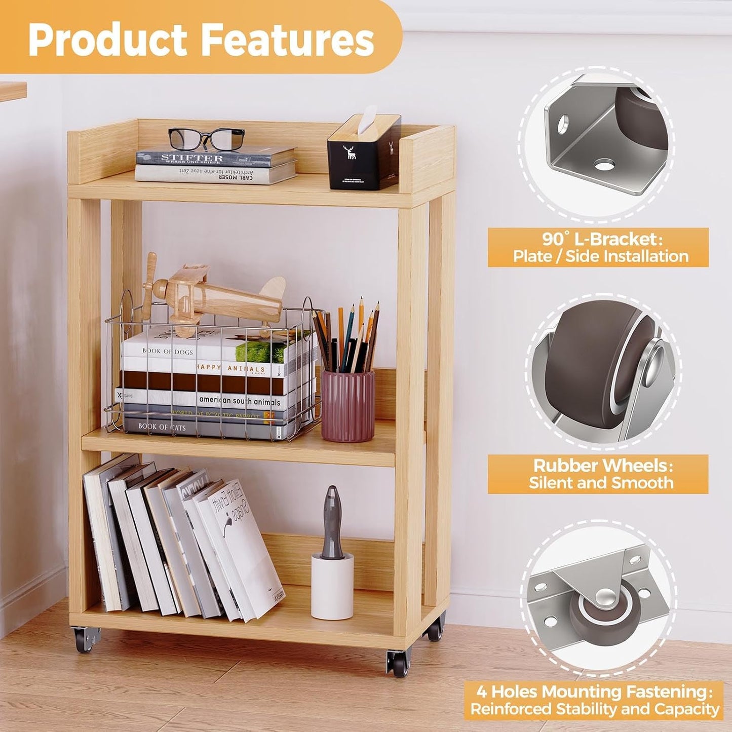 Rueda giratoria 1.25pulg para muebles cajón